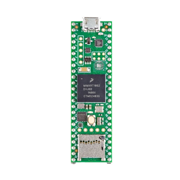 Vue de face du module Teensy 4.1 (sans Ethernet - avec connecteur)