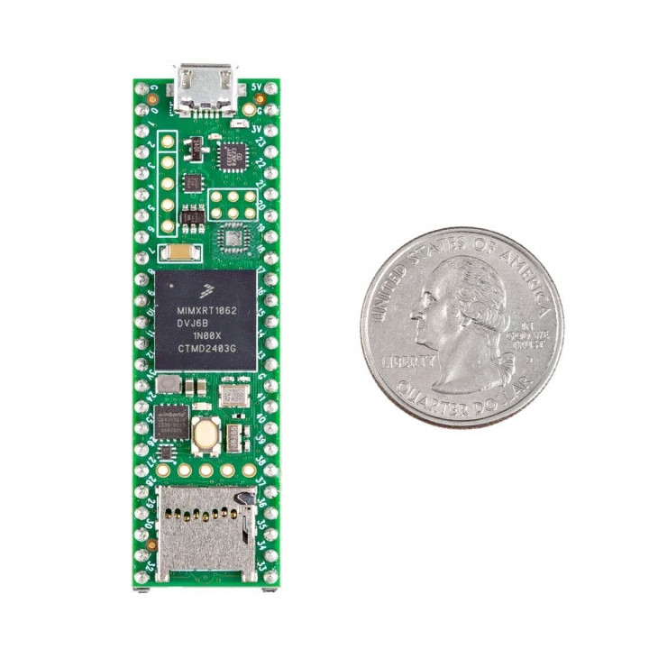 Détail du module Teensy 4.1 (sans Ethernet - avec connecteur)