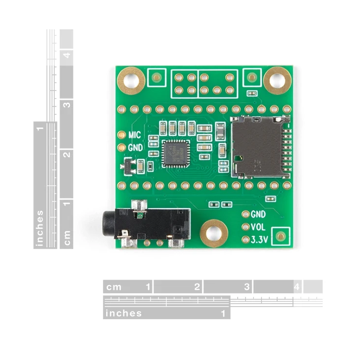 Dimensions de la platine Adaptateur Audio pour Teensy 4