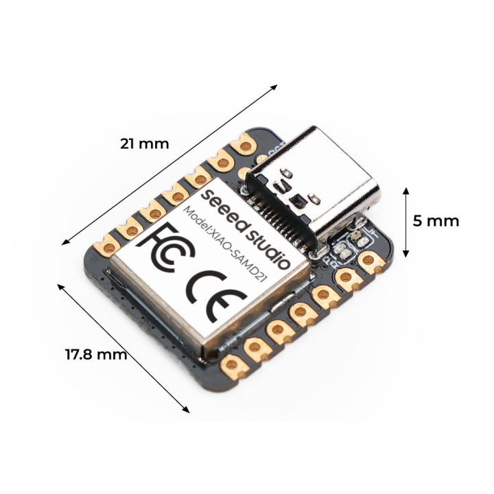 Dimensions de la carte Seeeduino 102010328 XIAO BASE SAMD21G18