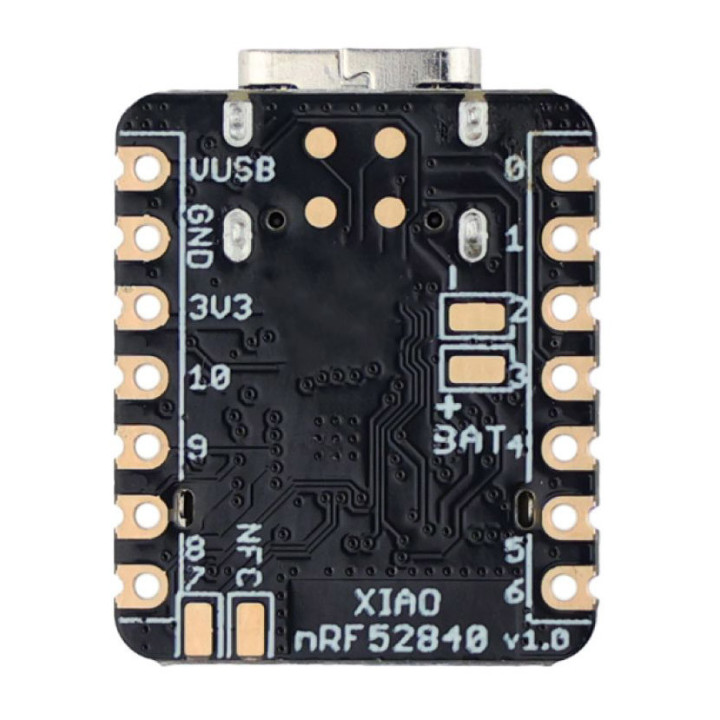 Vue arrière de la carte Seeed Studio 102010448 XIAO base BLE nRF52840
