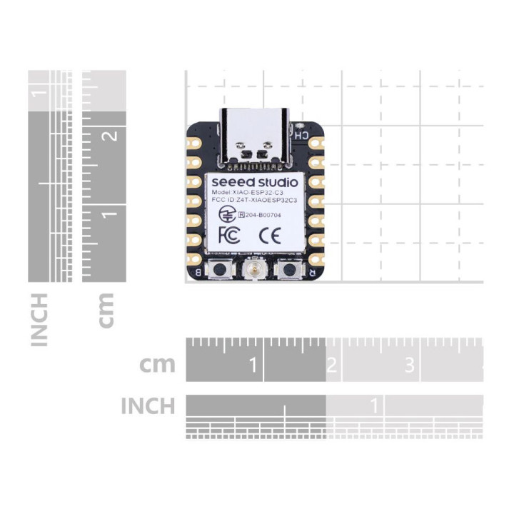 Dimensions de la carte Seeed Studio 113991054 XIAO base ESP32C3