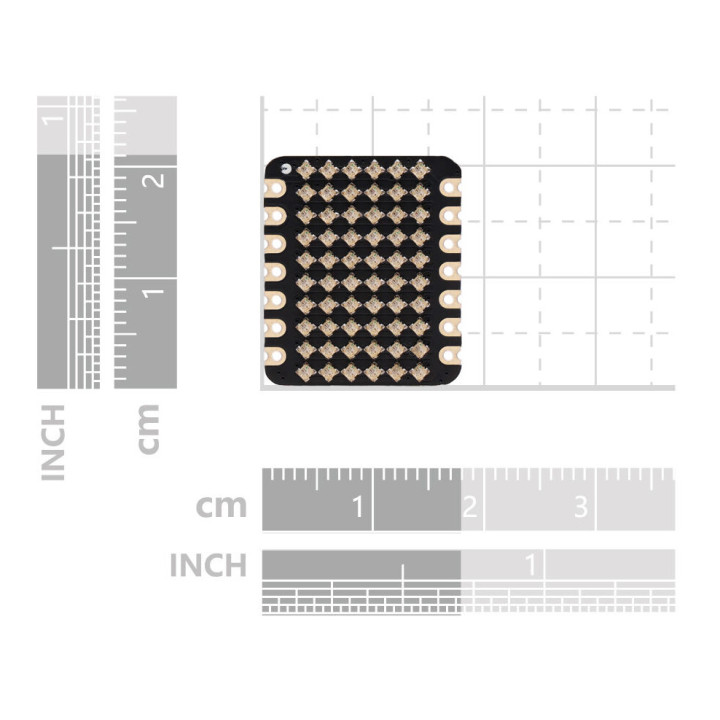 Dimensions de la matrice 6 x 10 leds RVB Seeed Studio 104030107 pour XIAO