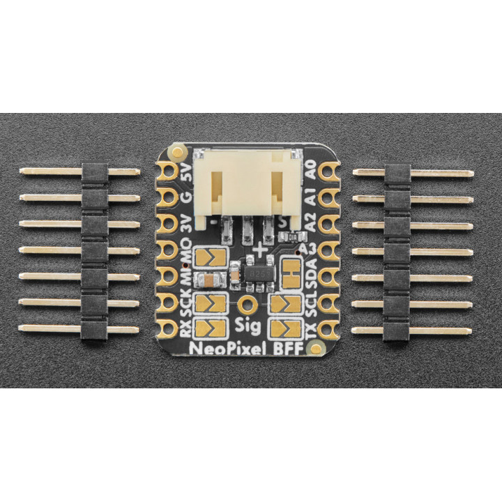 Vue avec les connecteurs du module Adafruit 5645 Driver NeoPixel pour XIAO