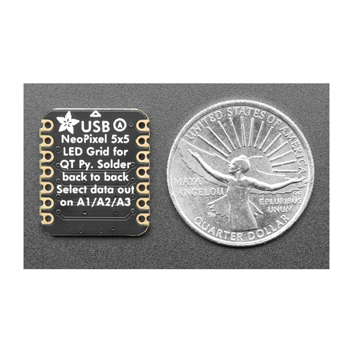 Vue arrière de la matrice à leds 5 x 5 Adafruit 5646 NeoPixel pour XIAO
