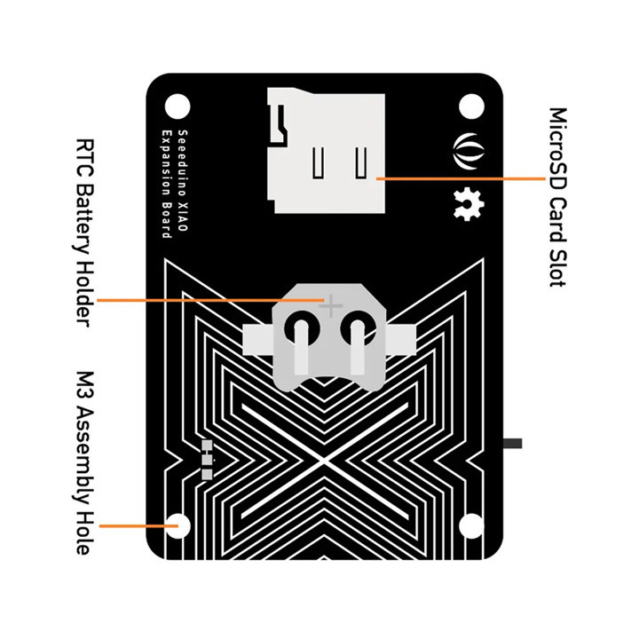 Détail arrière de la carte d'expansion Seeed Studio 103030356 pour XIAO
