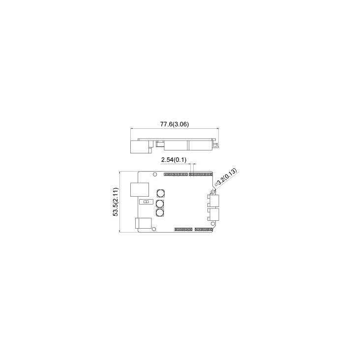 Dimensions du module CUBLOC CB210 programmable Basic et Lader