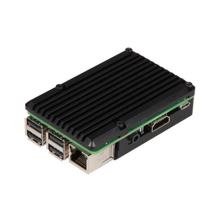 Vue arrière du boiter équipant une carte Raspberry Pi 3 B+