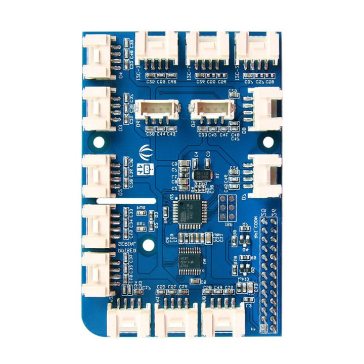 Vue de dessus de la platine d'interface Grove Pi+ pour Raspberry 103010002