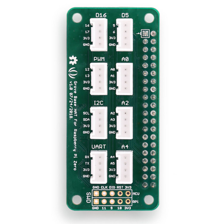 Vue face avant de la platine Grove Base Hat pour Pi Zero 103030276