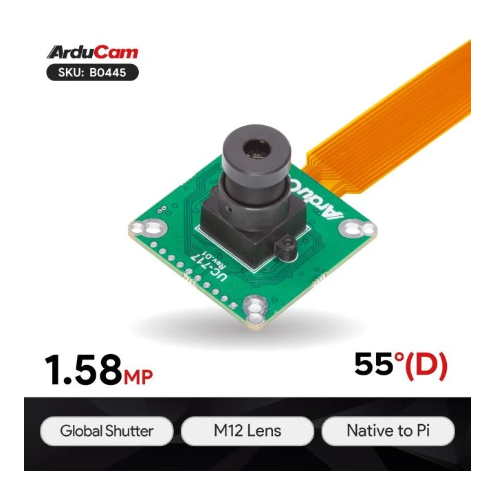 Caméra ArduCAM 1.58 MP IMX296 pour Raspberry Pi - B0445