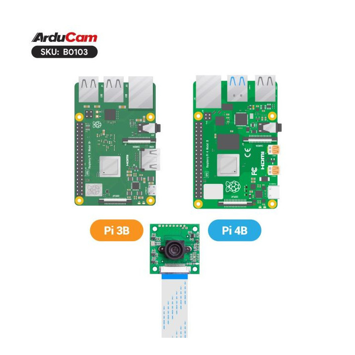 Compatibilité de la La caméra couleur 8 MP ArduCAM IMX219 - B010
