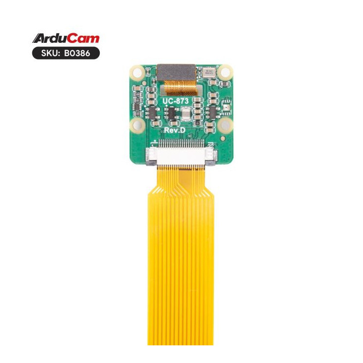 Vue arrière de la caméra Noir 16 Mpx IMX519 B0386 pour Raspberry Pi