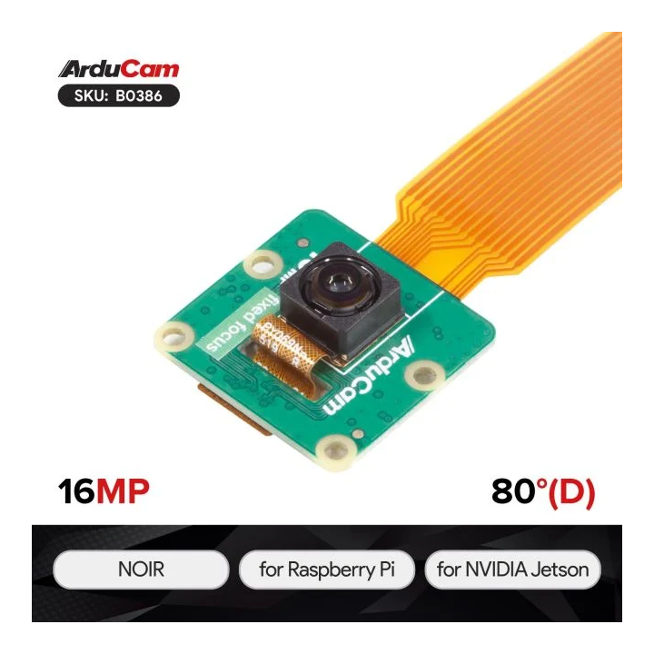La caméra Noir 16 Mpx IMX519 B0386 pour Raspberry Pi