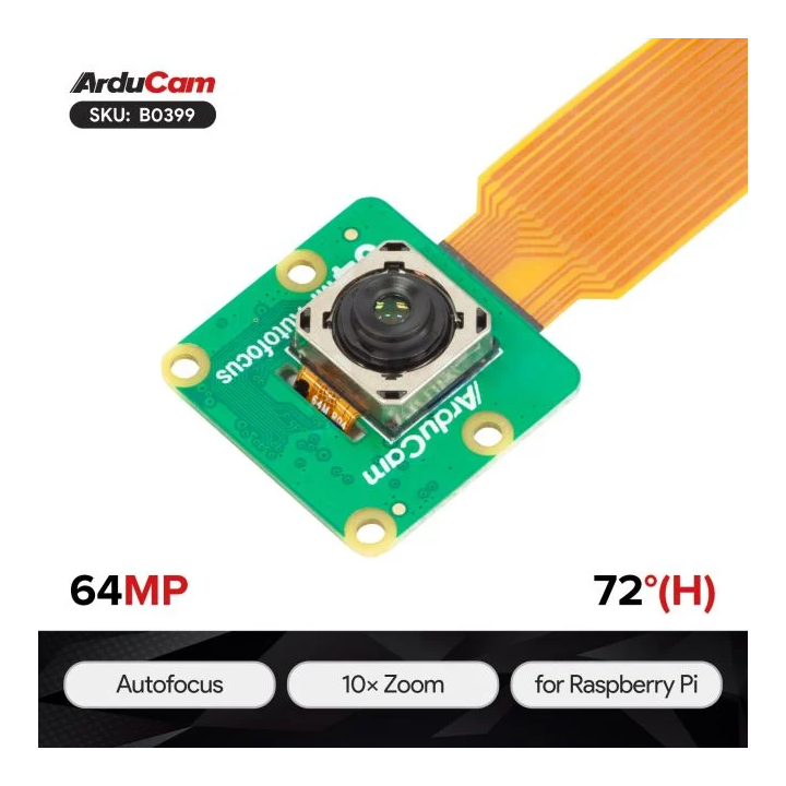La caméra Autofocus 64 Mpx B0399 pour Raspberry Pi
