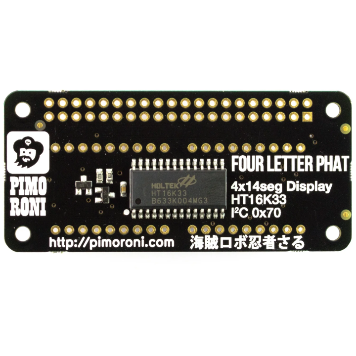 Vue arrière du module Pimoroni Four Letter pHAT pour Raspberry