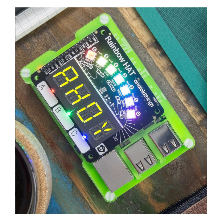 Module Pimoroni Rainbow HAT sur une Raspberry (non livrée)