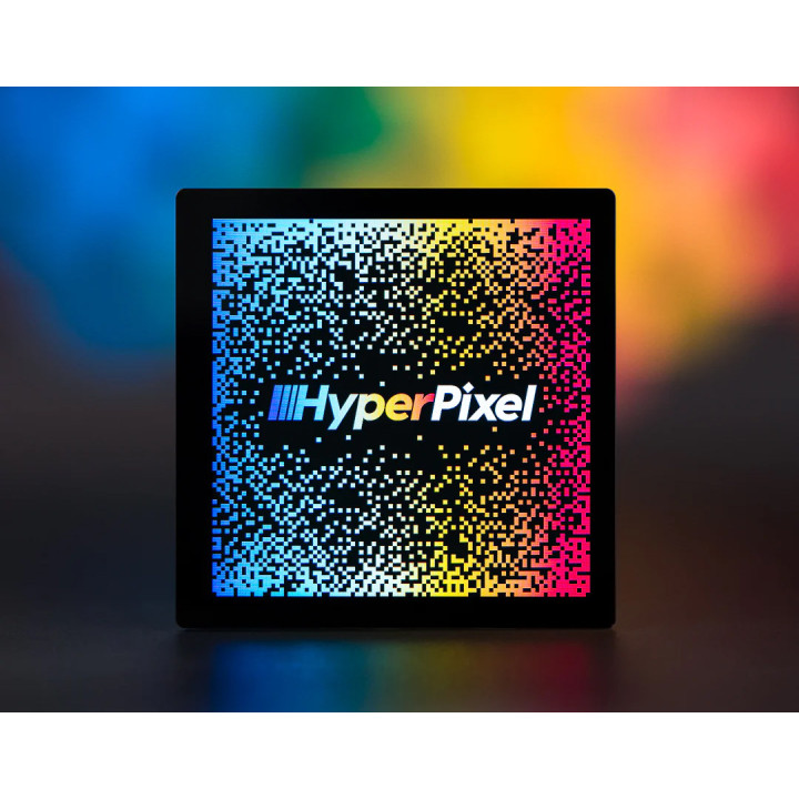 Gros plan sur l'afficheur graphique carrée HyperPixel  4.0" - TOUCH