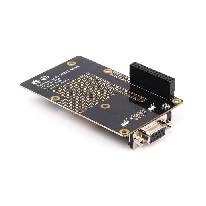 Vue arrière de la platine d'interface RS232 pour Raspberry Pi