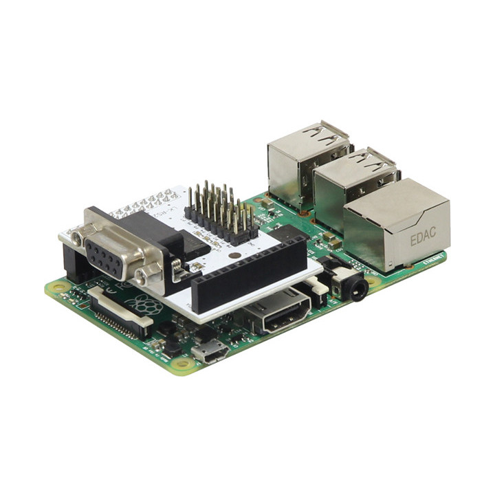 Exemple d'utilisation de la platine d'interface RS232 sur une carte Raspberry Pi
