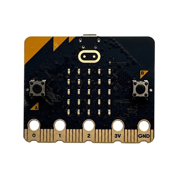 Vue de la face avant de la carte de développement programmable microbit v2