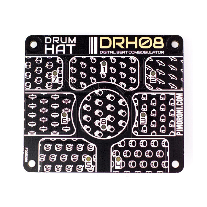 Platine Shield Drum HAT pour Raspberry vue de dessus