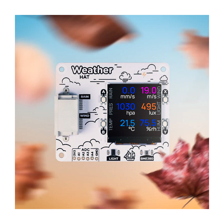 La platine WEATHER HAT PIM585 pour capteurs météo
