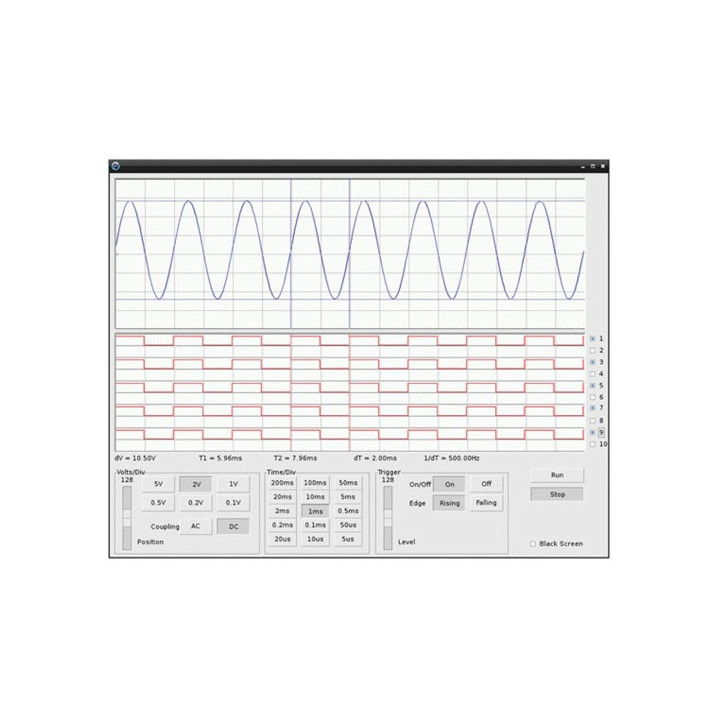 Le logiciel de la platine Shield oscilloscope et analyseur logique