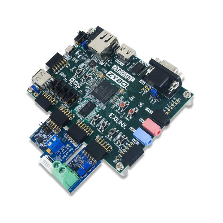 La platines Zybo Z7 : Zynq-7000 ARM/FPGA SoC équipée de modules Pmod