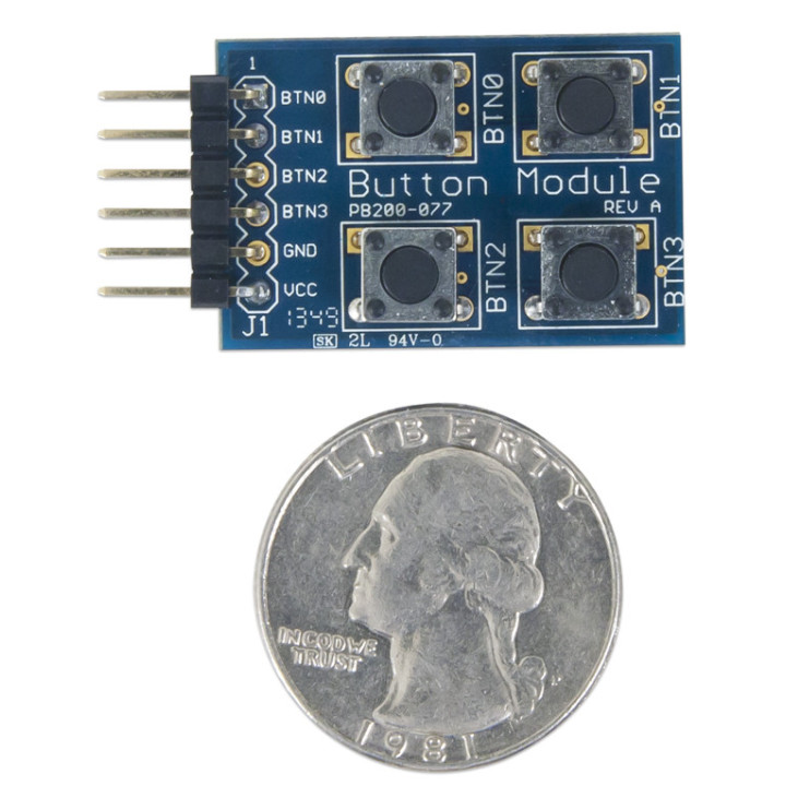 Détail du module PmodBTN 4 bouton-poussoirs