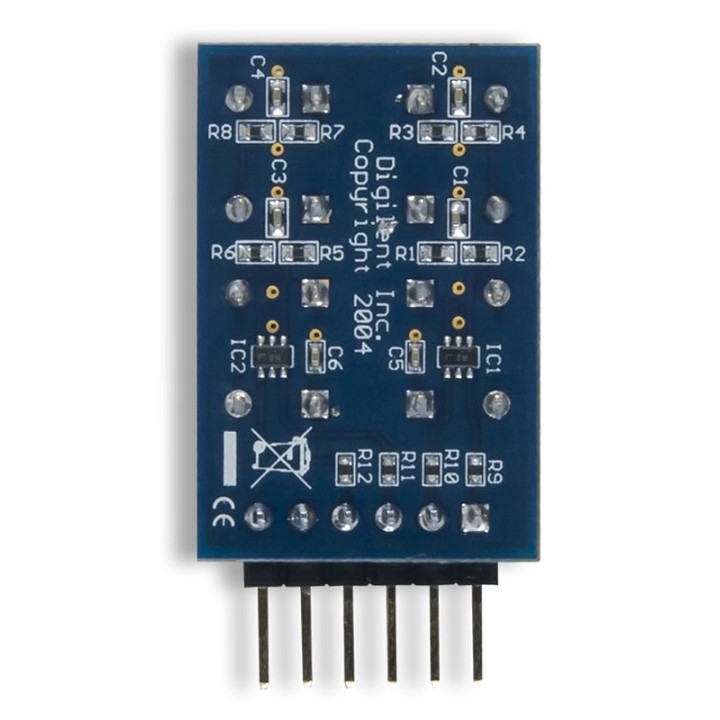 Vue arrière du module PmodBTN 4 bouton-poussoirs