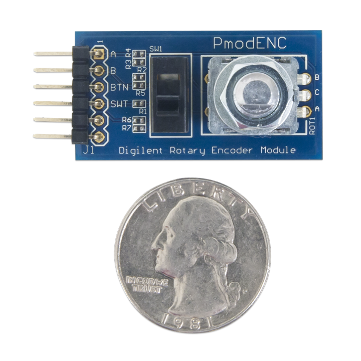 Détail du module PmodENC encodeur rotatif