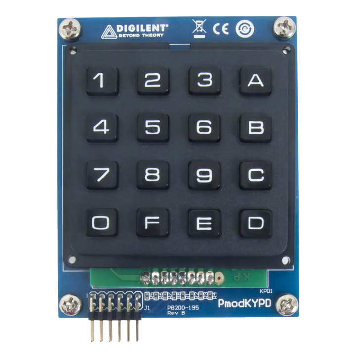 Vue de dessus du module PmodKYPD clavier 16 touches
