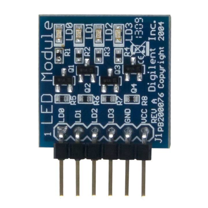 Vue de dessus du module PmodLED 4 Leds de visualisation