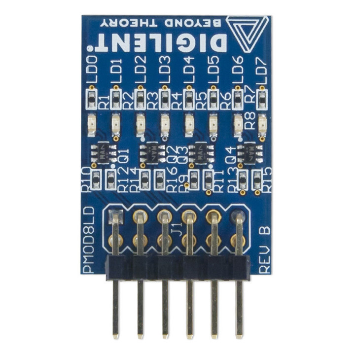 Le module Pmod8LD 8 Leds haute luminosité vue de face
