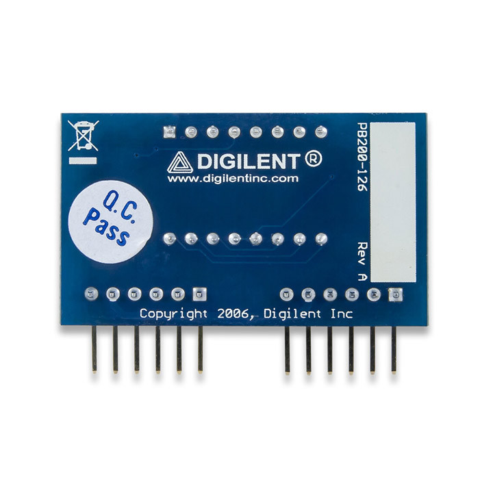 Vue arrière du module PmodSSD double afficheur 7 segments à leds
