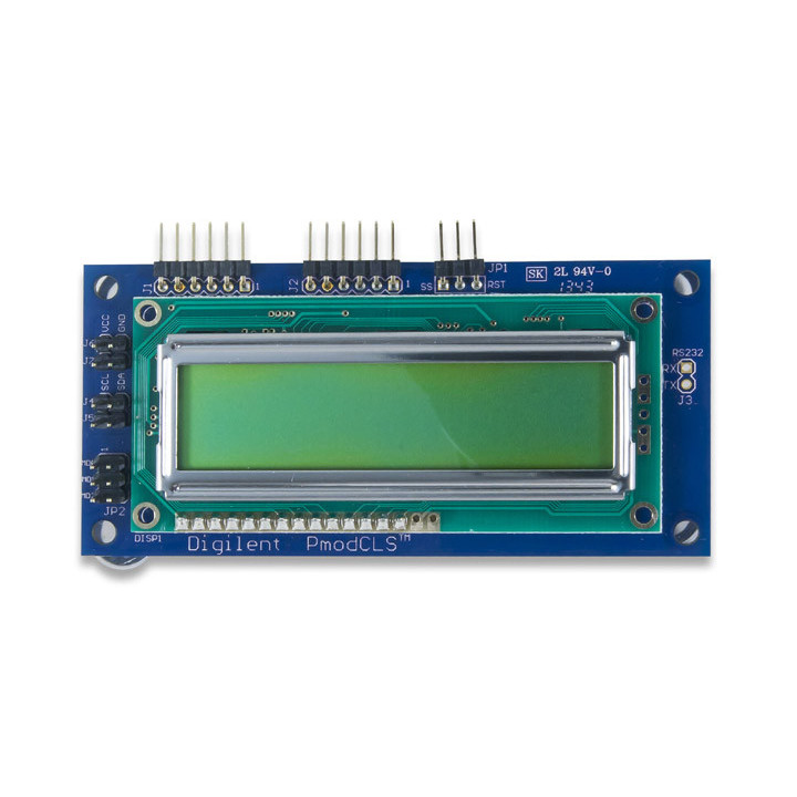 Le module PmodCLS afficheur LCD série 2 x 16 caractères vue de face