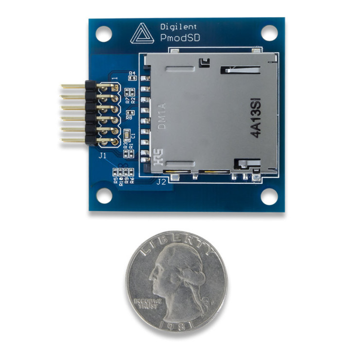 Détail du module PmodSD pour carte mémoire SD™
