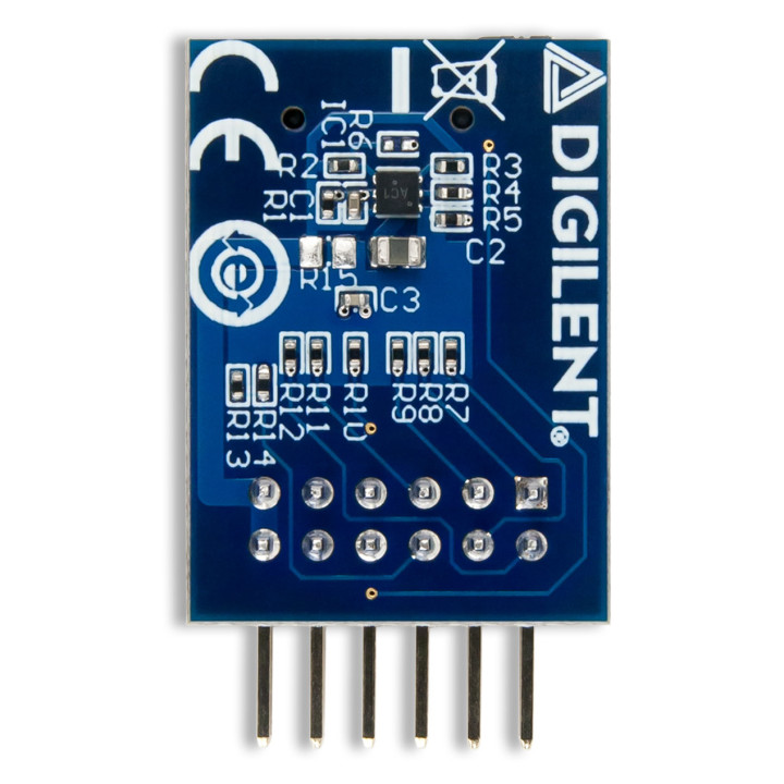 Vue arrière du module PmodMSD pour carte mémoire MicroSD™