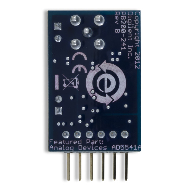Vue arrière du module PmodDA3 - convertisseurs (N/A) ADA5541A