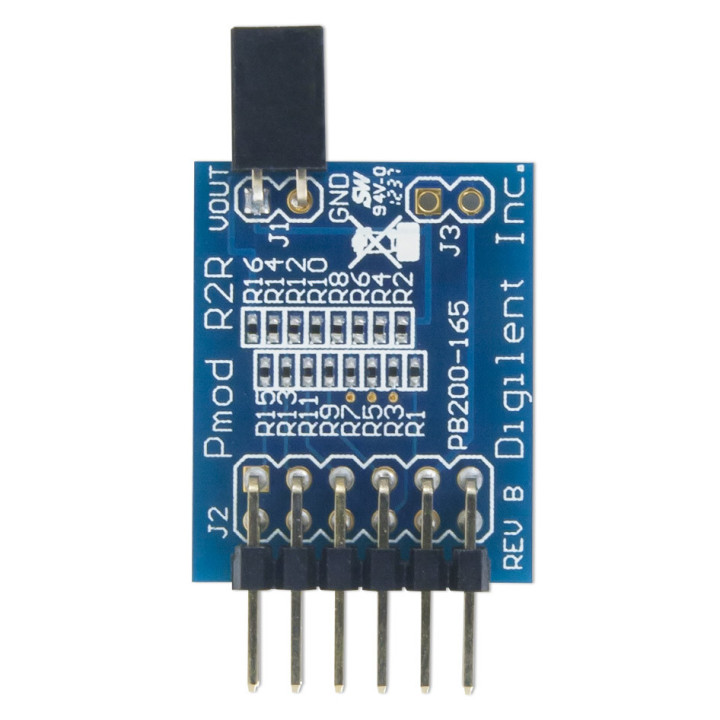 Vue de face du module PmodR2R convertisseur R2R