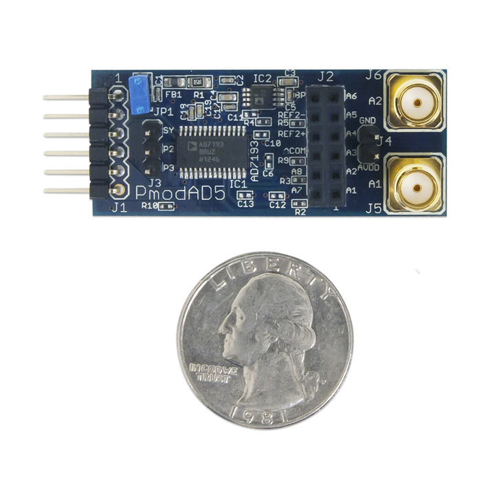Détail du module PmodAD5 - convertisseurs (A/N) AD7193