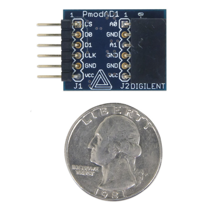 Détail du module PmodAD1 - convertisseurs (A/N) ADCS7476MSPS