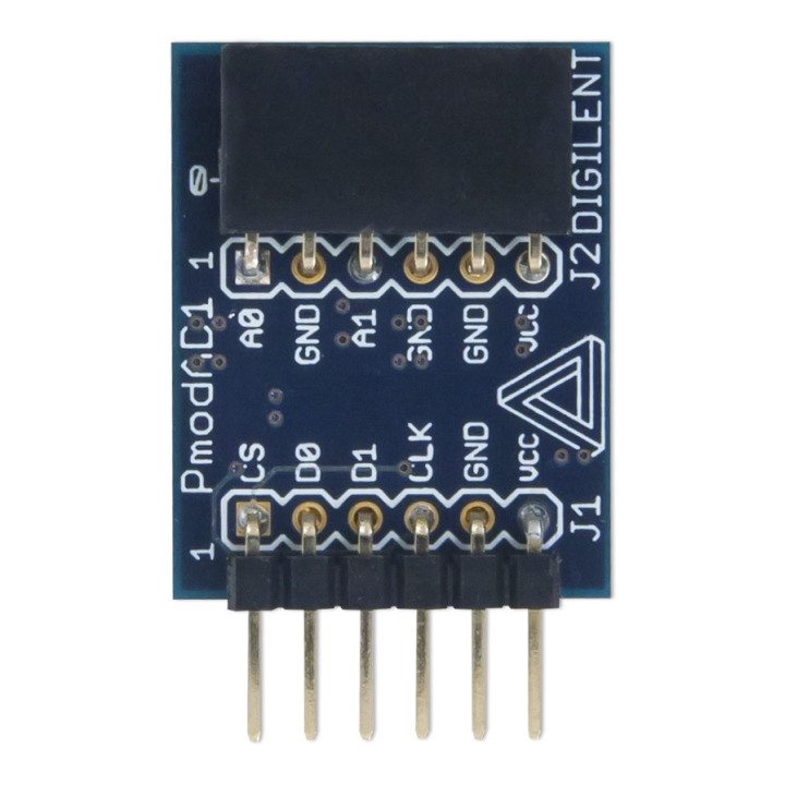 Vue de face du module PmodAD1 - convertisseurs (A/N) ADCS7476MSPS