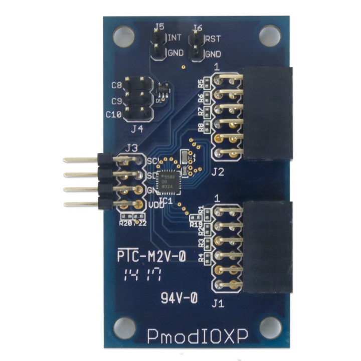Vue face avant du module PmodIOXP 19 E-S + décodeur clavier matricé