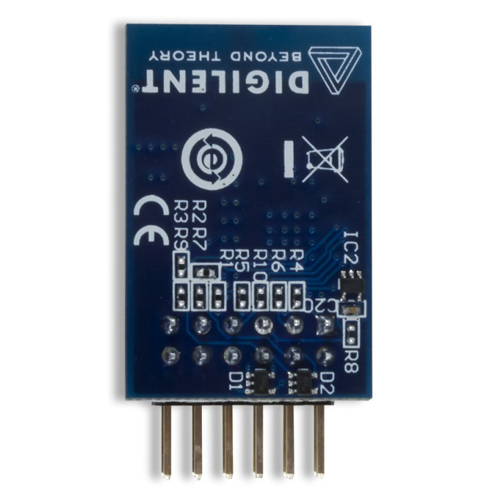 Vue arrière du module PmodRF2 transceiver 2,4 GHz