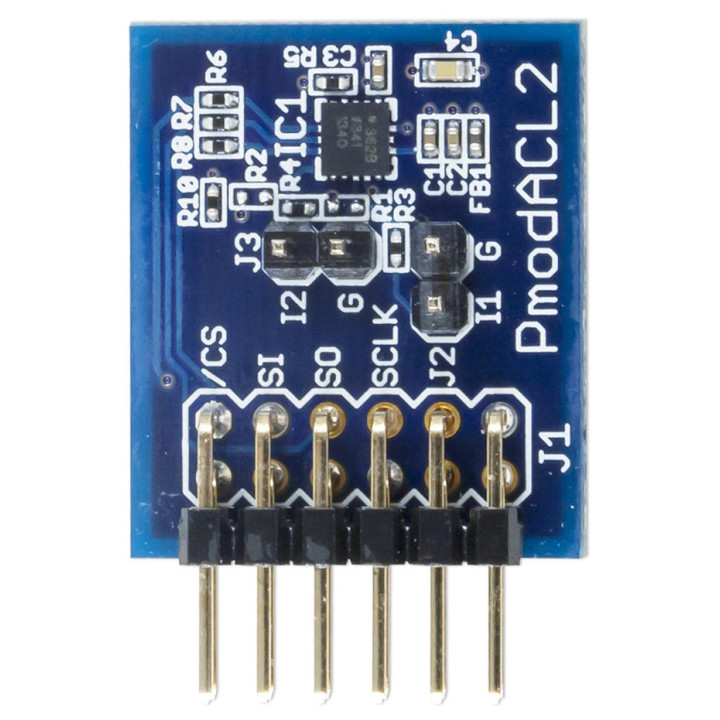 Vue de face du module PmodAC2L - accéléromètre 3 axes ADXL362