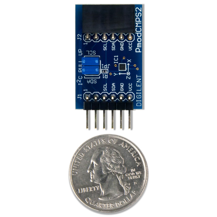 Détail du module PmodCMPS2 - boussole électronique MMC34160PJ