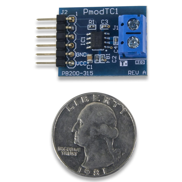 Détail du module PmodTC1 - thermocouple type-K MAX31855