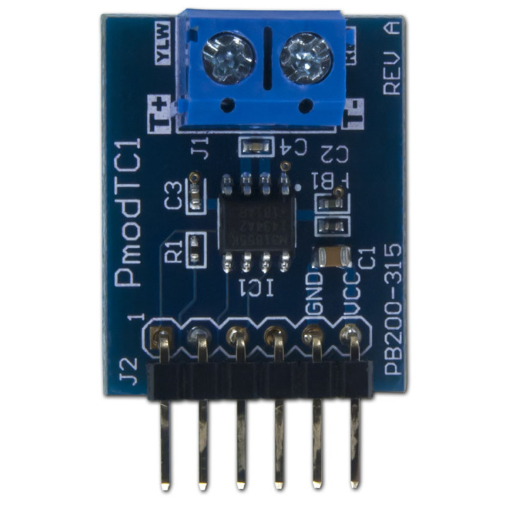 Vue de face du module PmodTC1 - thermocouple type-K MAX31855